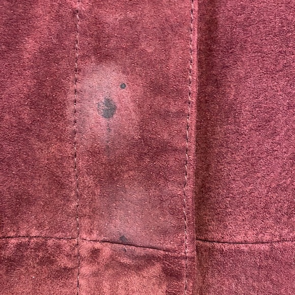Isaac Mizrahi Live suede and quilted leather jacket with pockets.Burgundy color - Picture 2 of 11